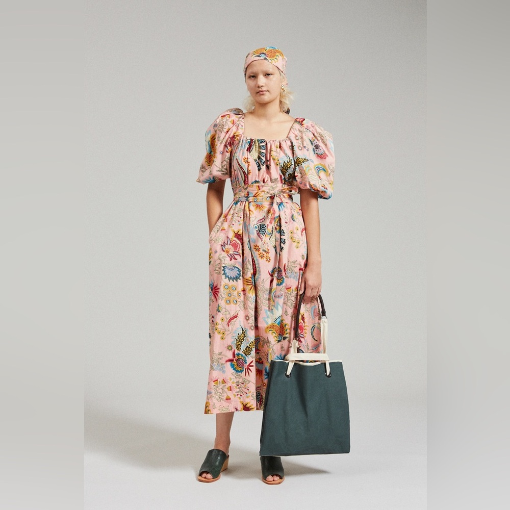 Rachel Comey Desida off-the-shoulder midi dress in pink printed cotton